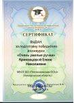 сертификат за подготовку победителя